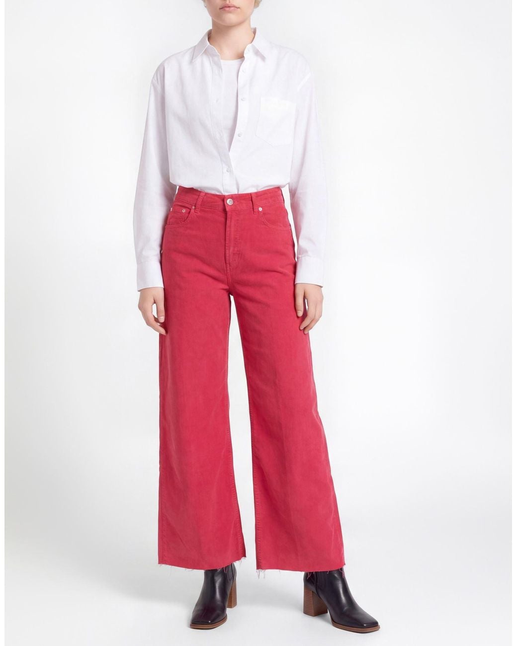 Department 5 Red Pants Cotton, Elastane