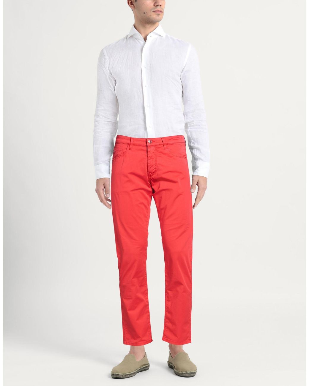 Harmont & Blaine Red Pants Cotton, Elastane for men
