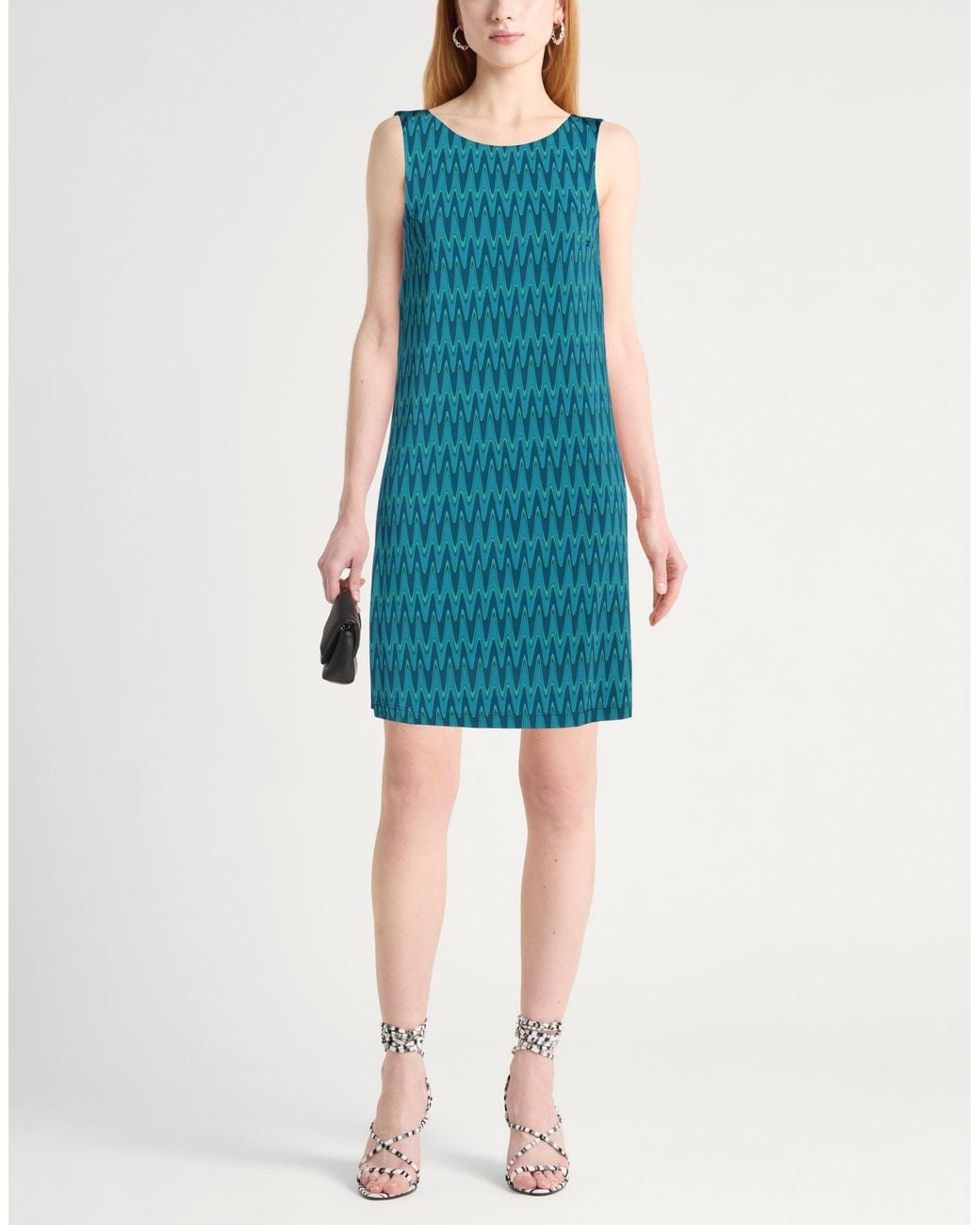 Caractere Blue Mini Dress Viscose, Elastane