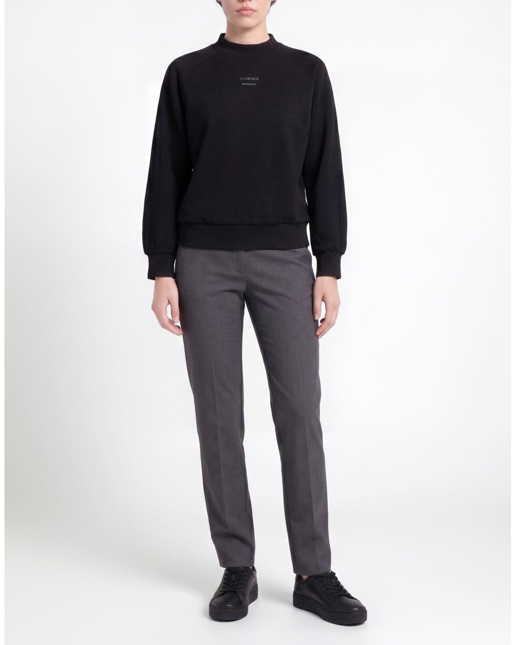 ARMANI EXCHANGE Black Sweatshirt Polyamide, Viscose, Elastane, Cotton