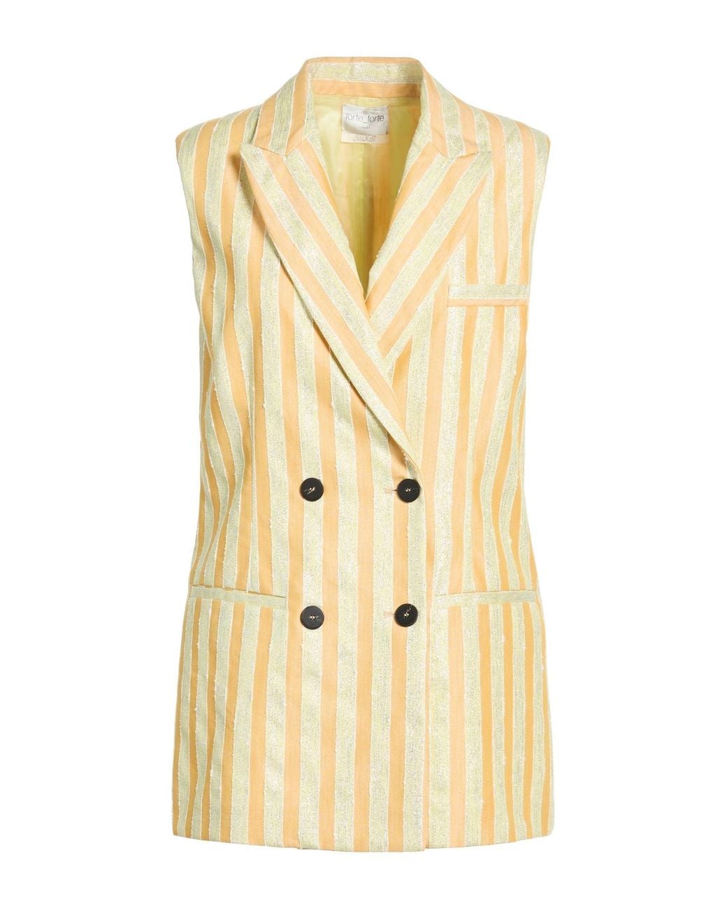 Forte_forte Natural Apricot Blazer Polyester, Viscose, Cotton, Linen, Synthetic Fibers