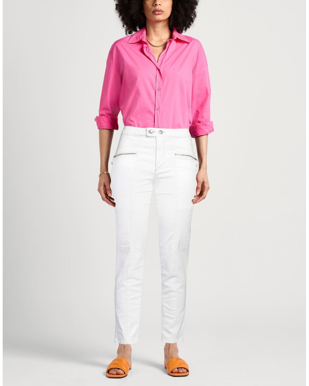 Isabel Marant White Jeans Cotton, Elastane