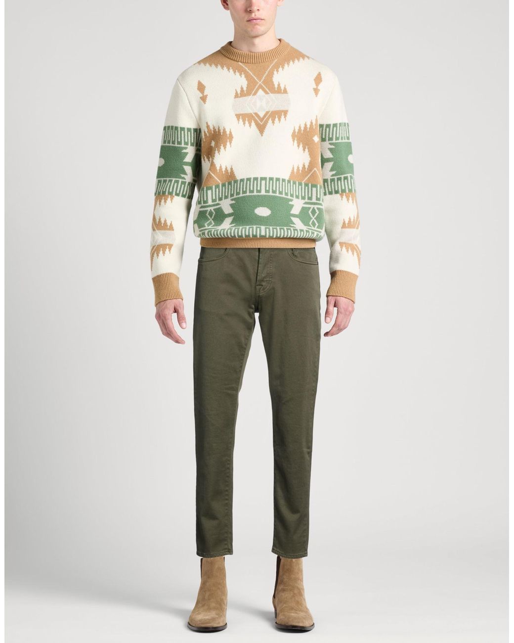 Siviglia Green Pants Cotton, Elastane for men