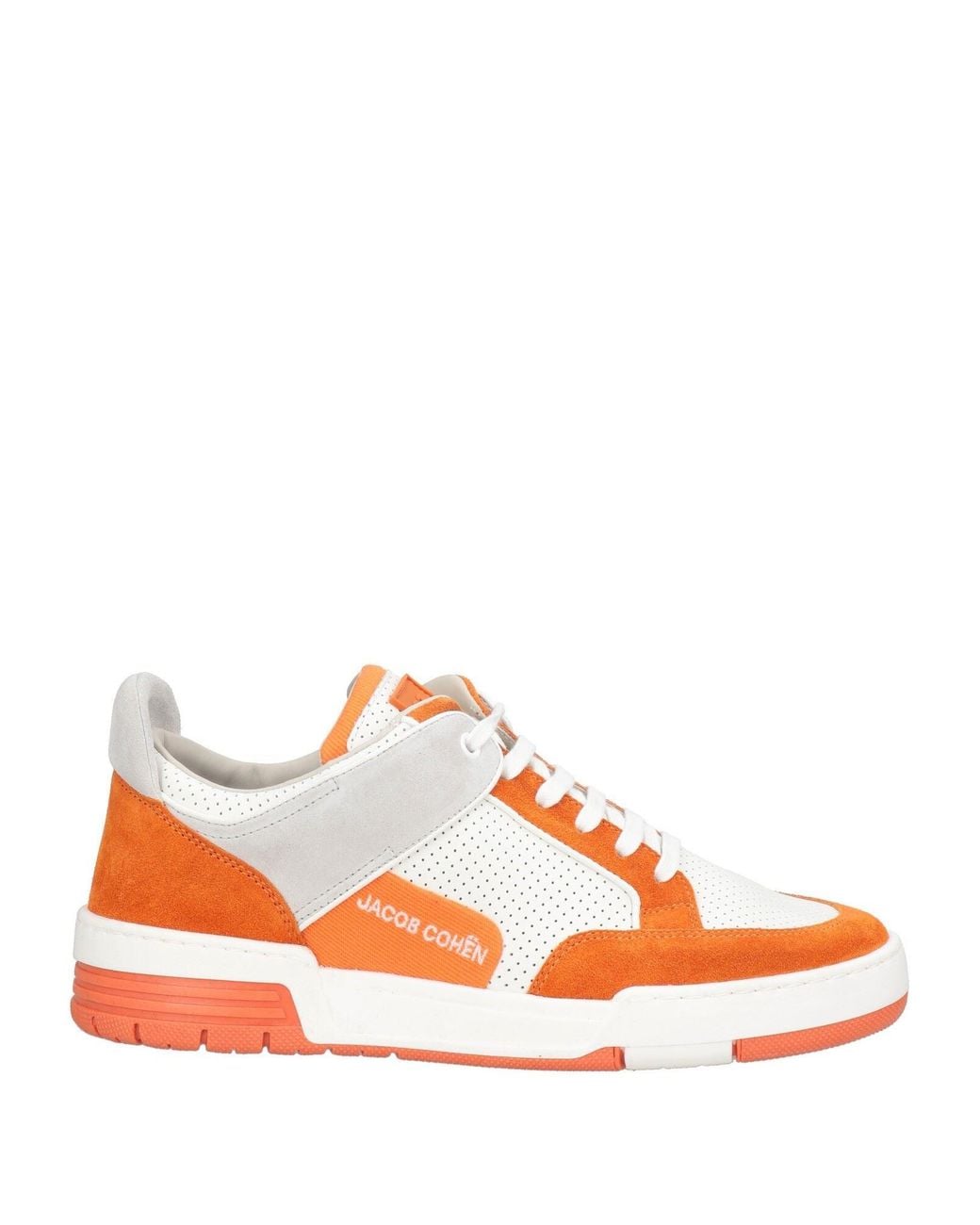 Jacob Cohen Orange Sneakers Leather, Textile Fibers for men