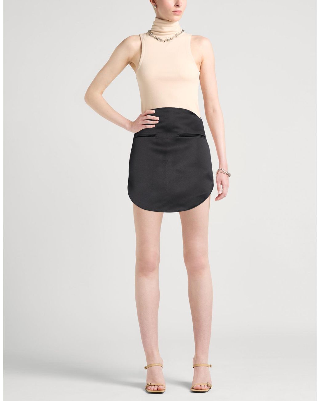 Courreges Black Mini Skirt Polyester