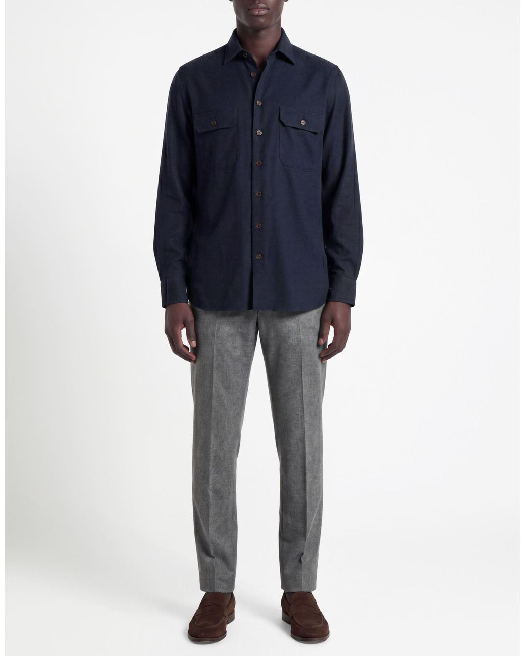 Borriello Blue Shirt Cotton for men