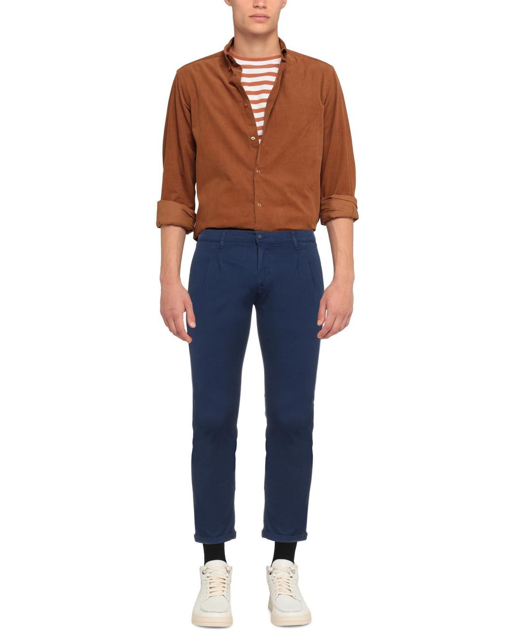 Daniele Alessandrini Blue Pants Cotton, Lycra for men