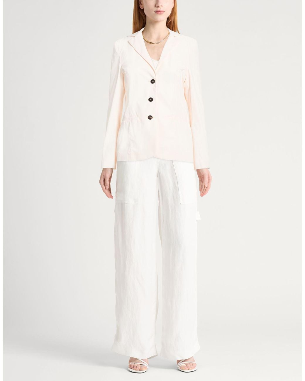 Rrd White Ivory Blazer Polyamide, Elastane