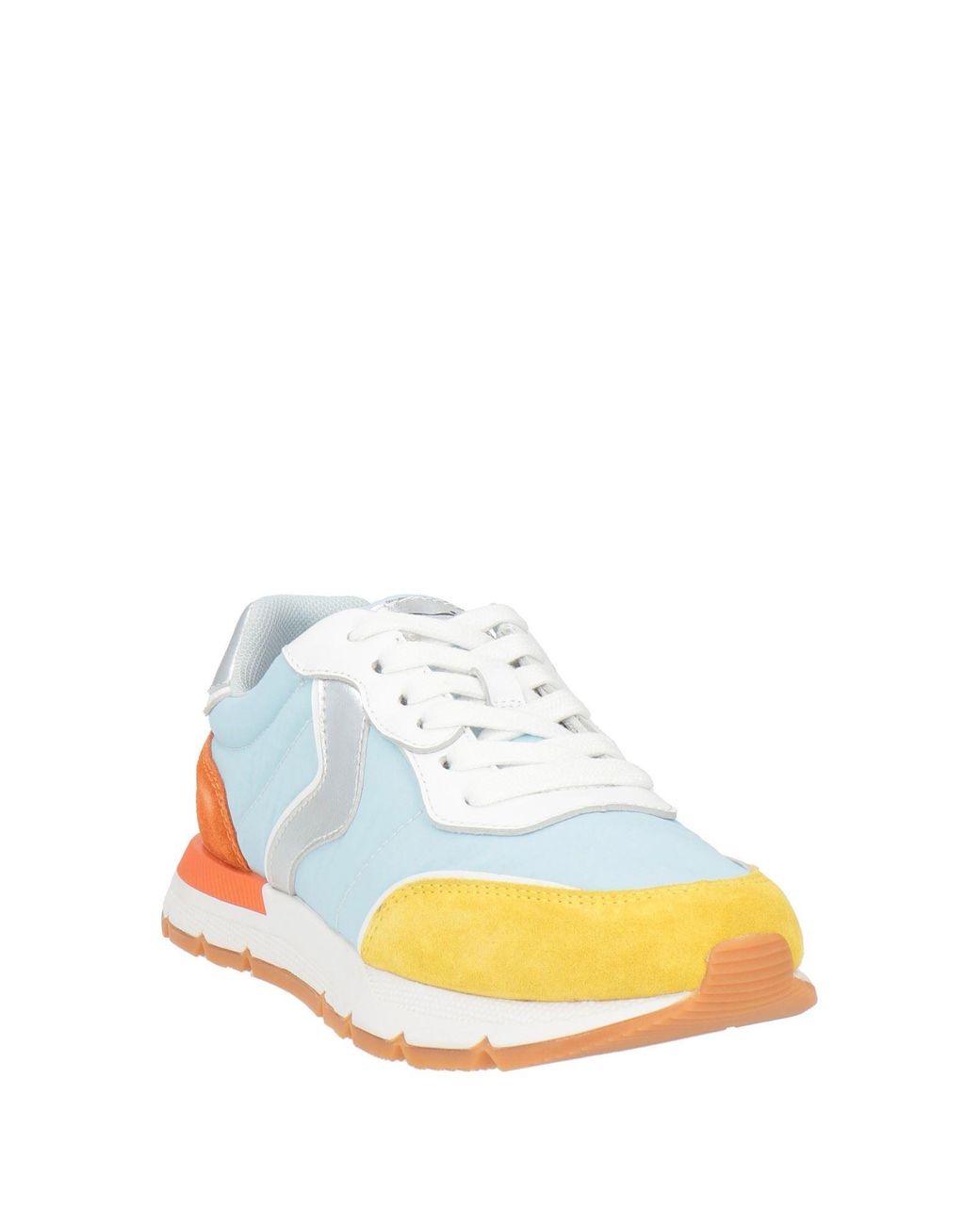 Voile Blanche Blue Sneakers Leather, Textile Fibers