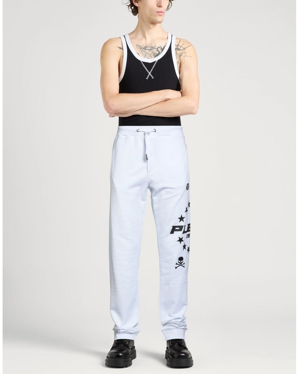 Philipp Plein White Trouser for men