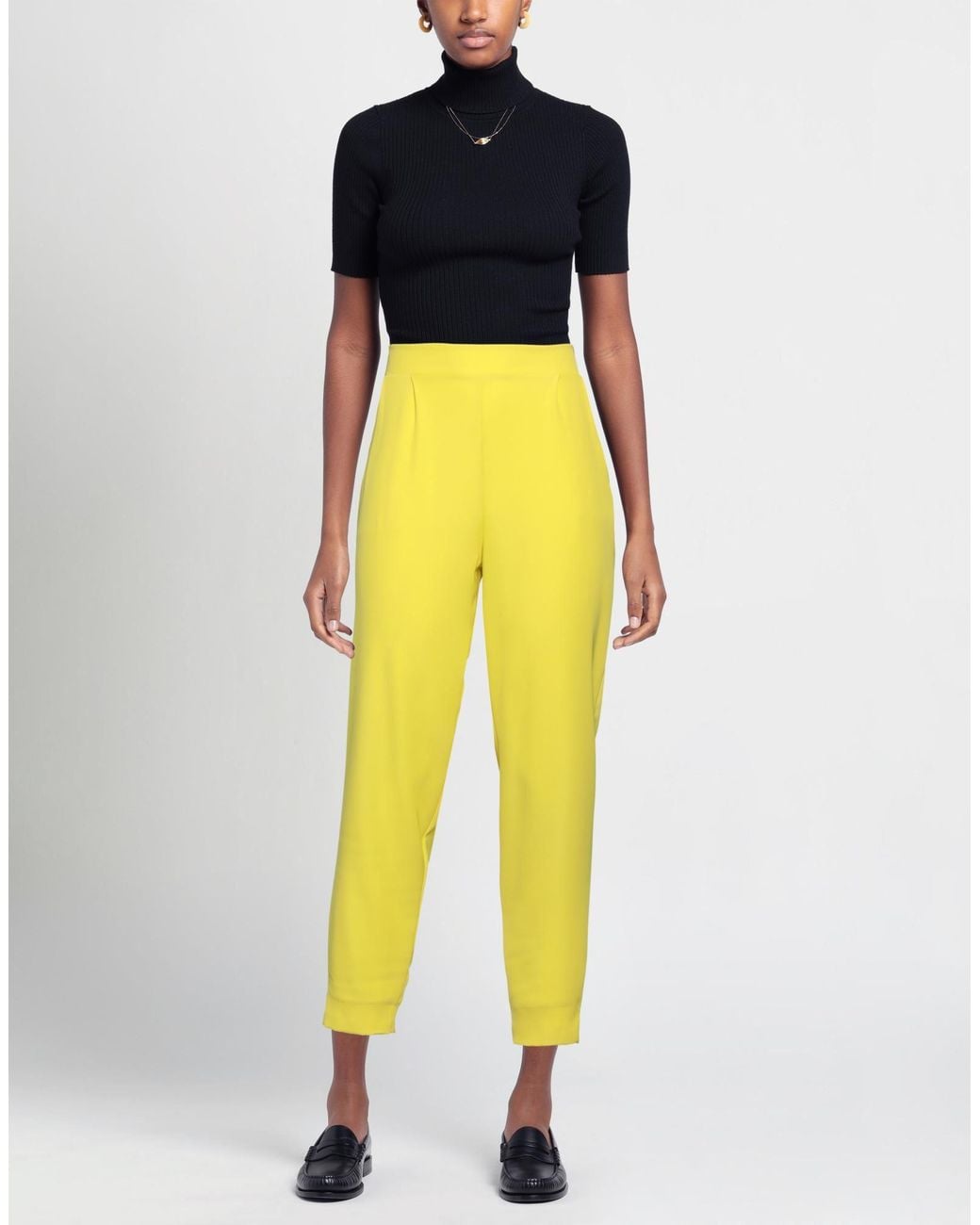 Siste's Yellow Pants Polyester, Elastane