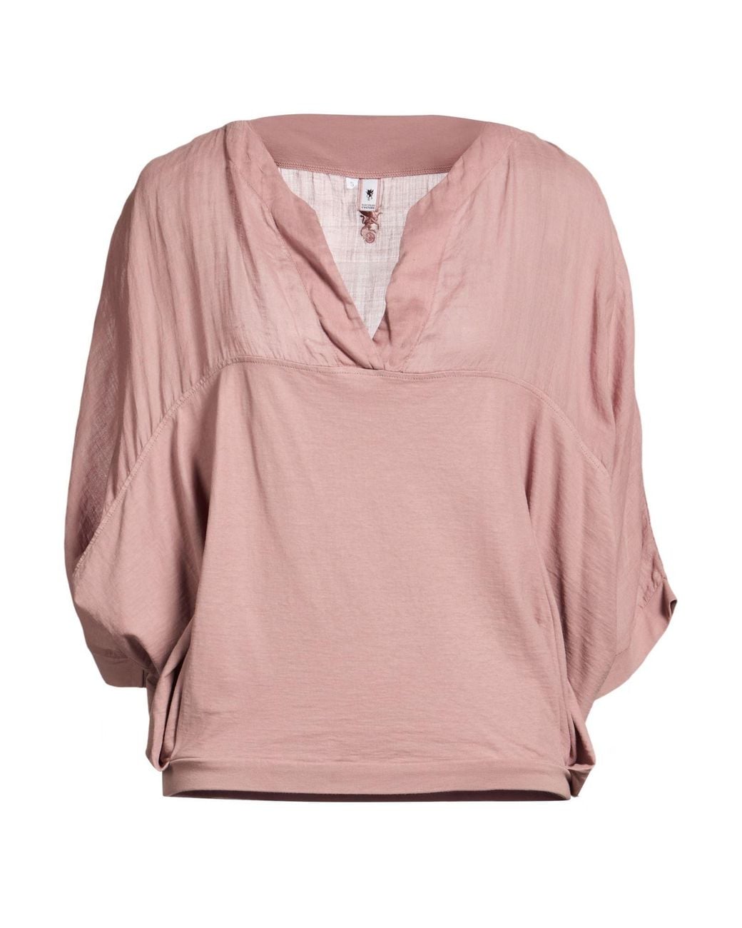 European Culture Pink Top Ramie, Cotton, Elastane