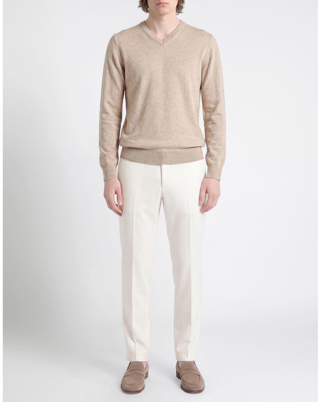 Andrea Fenzi Natural Sweater Merino Wool, Viscose, Nylon, Cashmere for men