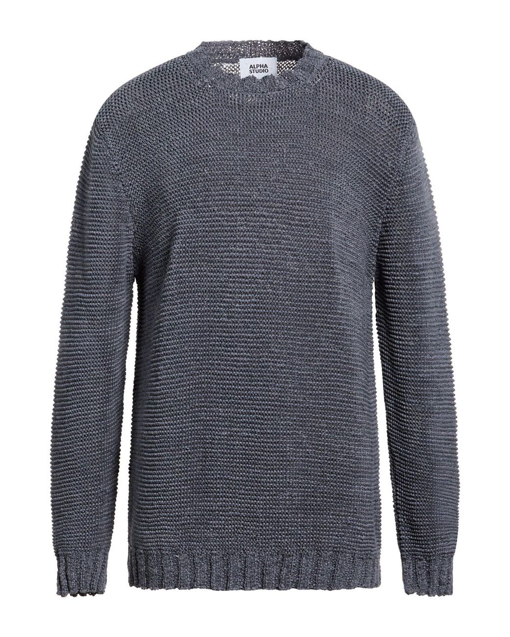 Alpha Studio Blue Slate Sweater Polyester, Polyamide for men