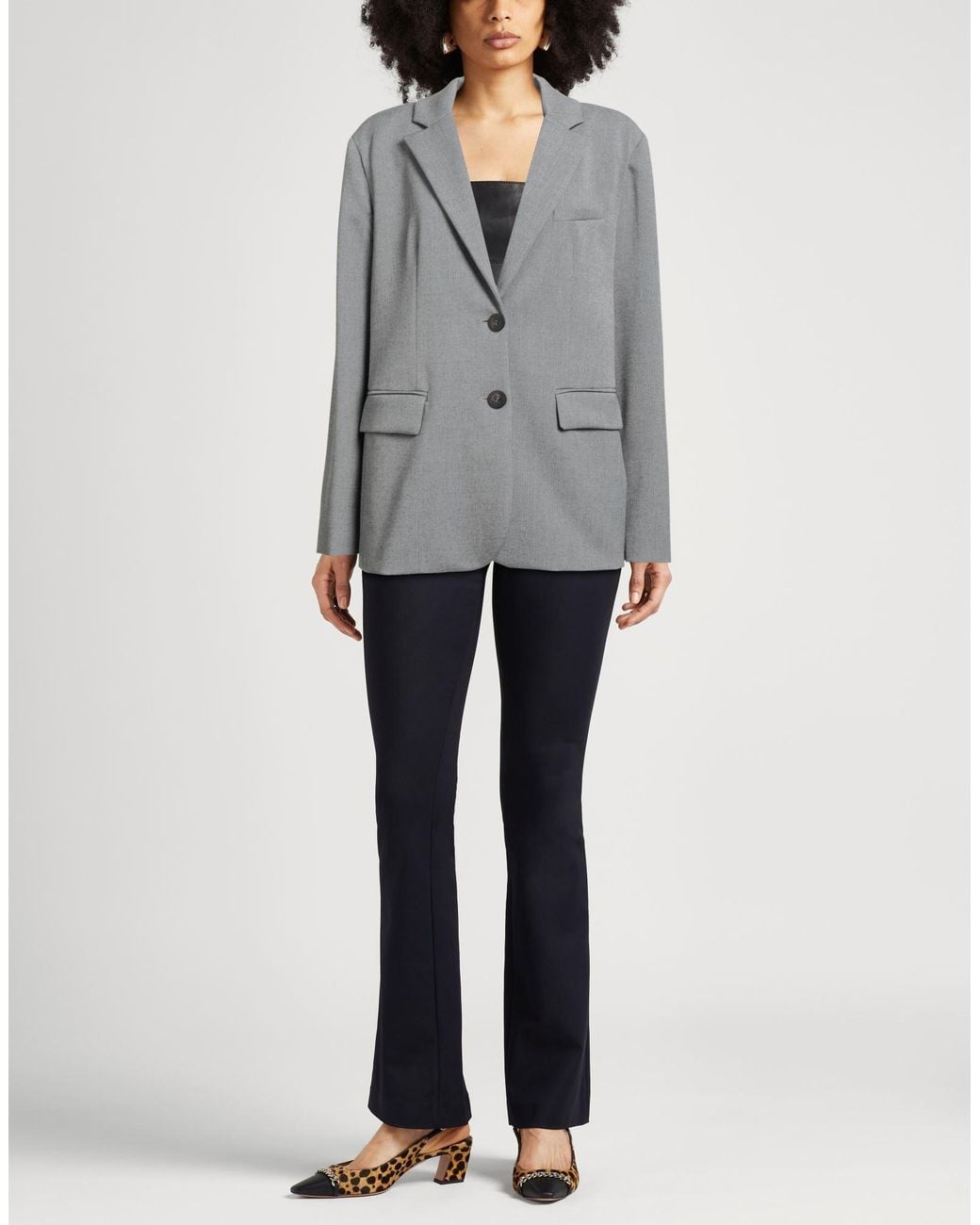 Caractere Gray Blazer Polyester, Viscose, Elastane