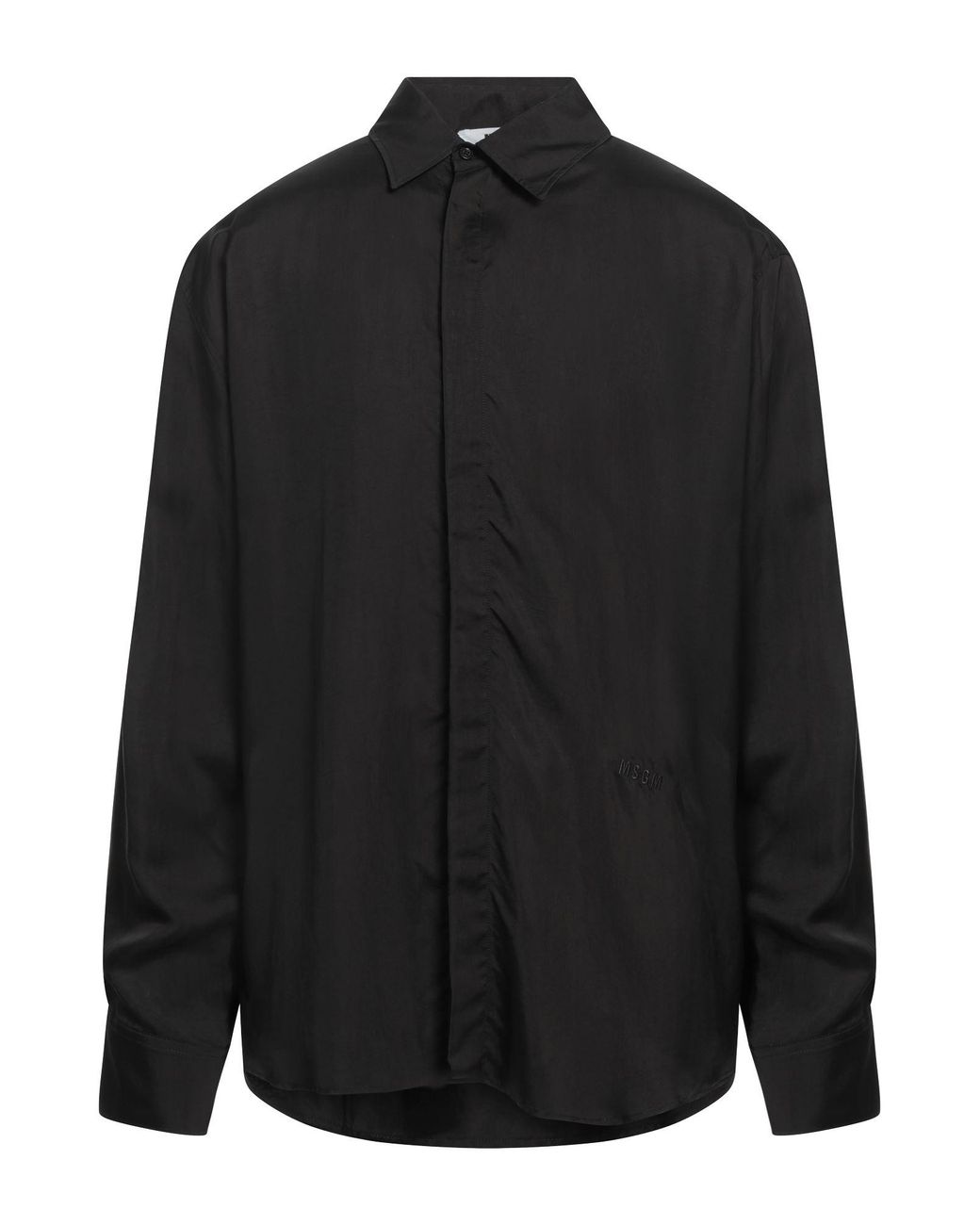 MSGM Black Shirt Cupro for men