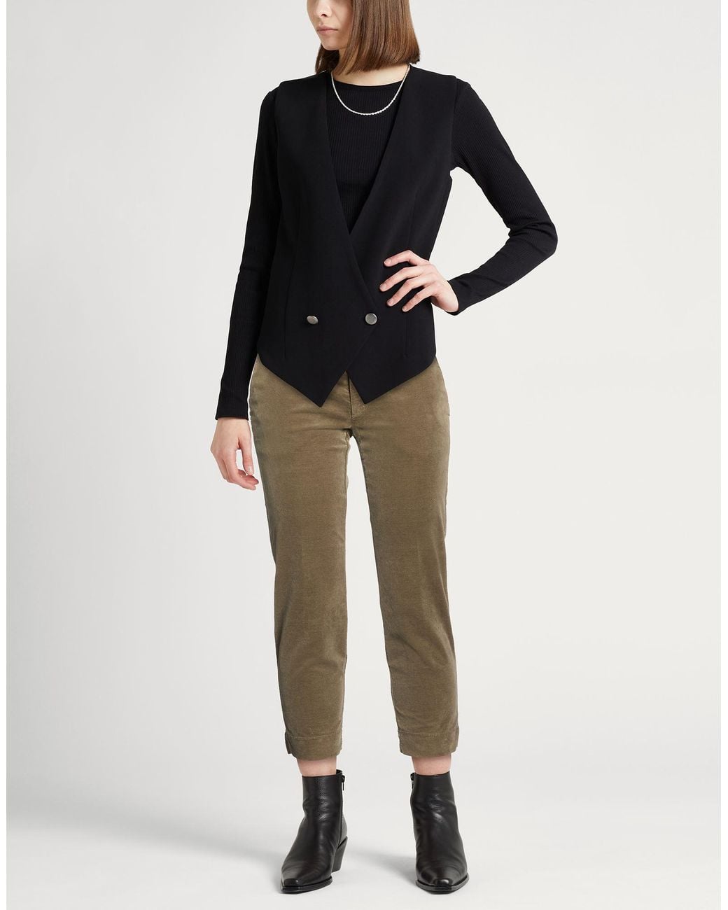 120% Lino Natural Khaki Pants Cotton, Elastane