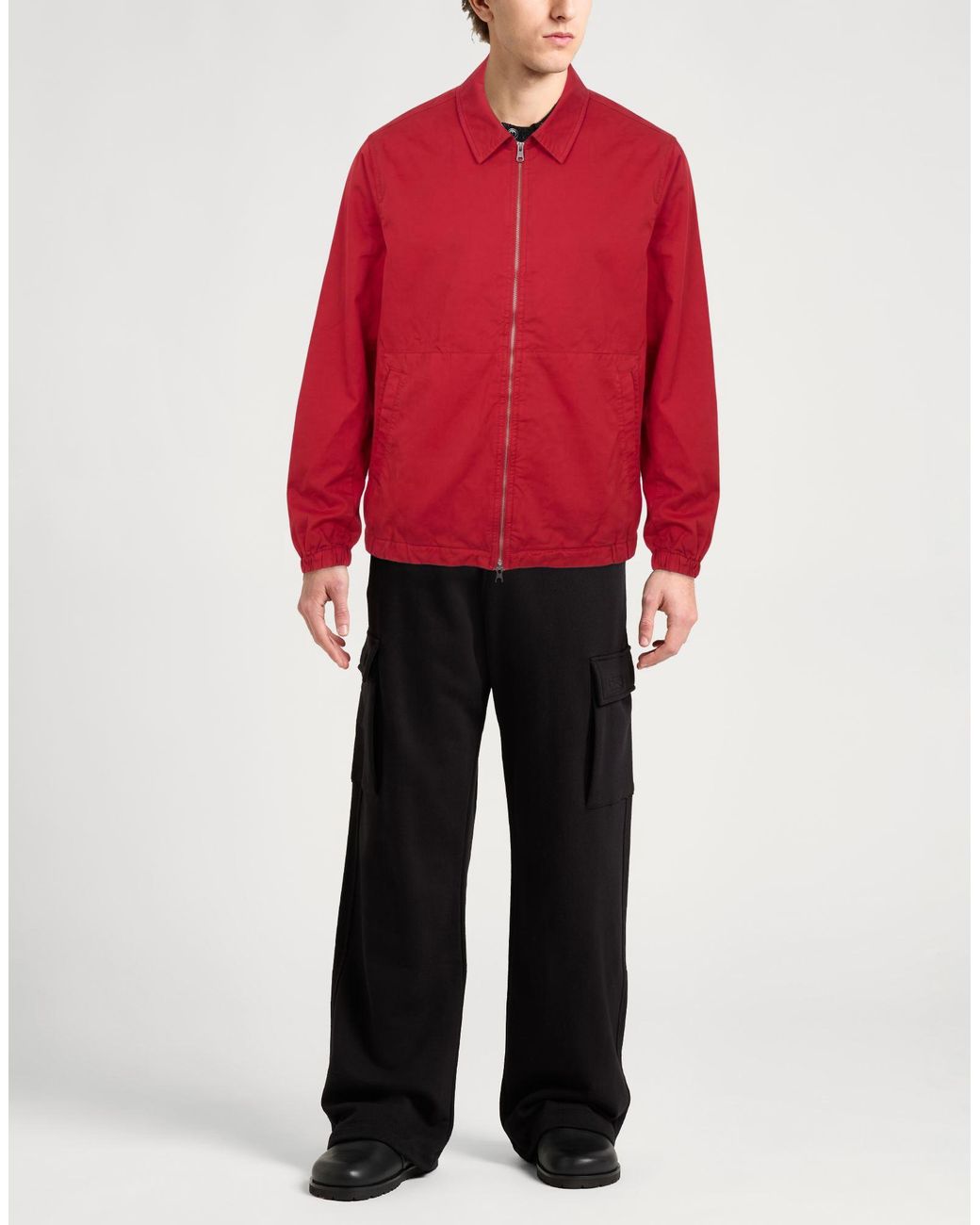 Brooksfield Red Jacket Cotton, Elastane for men