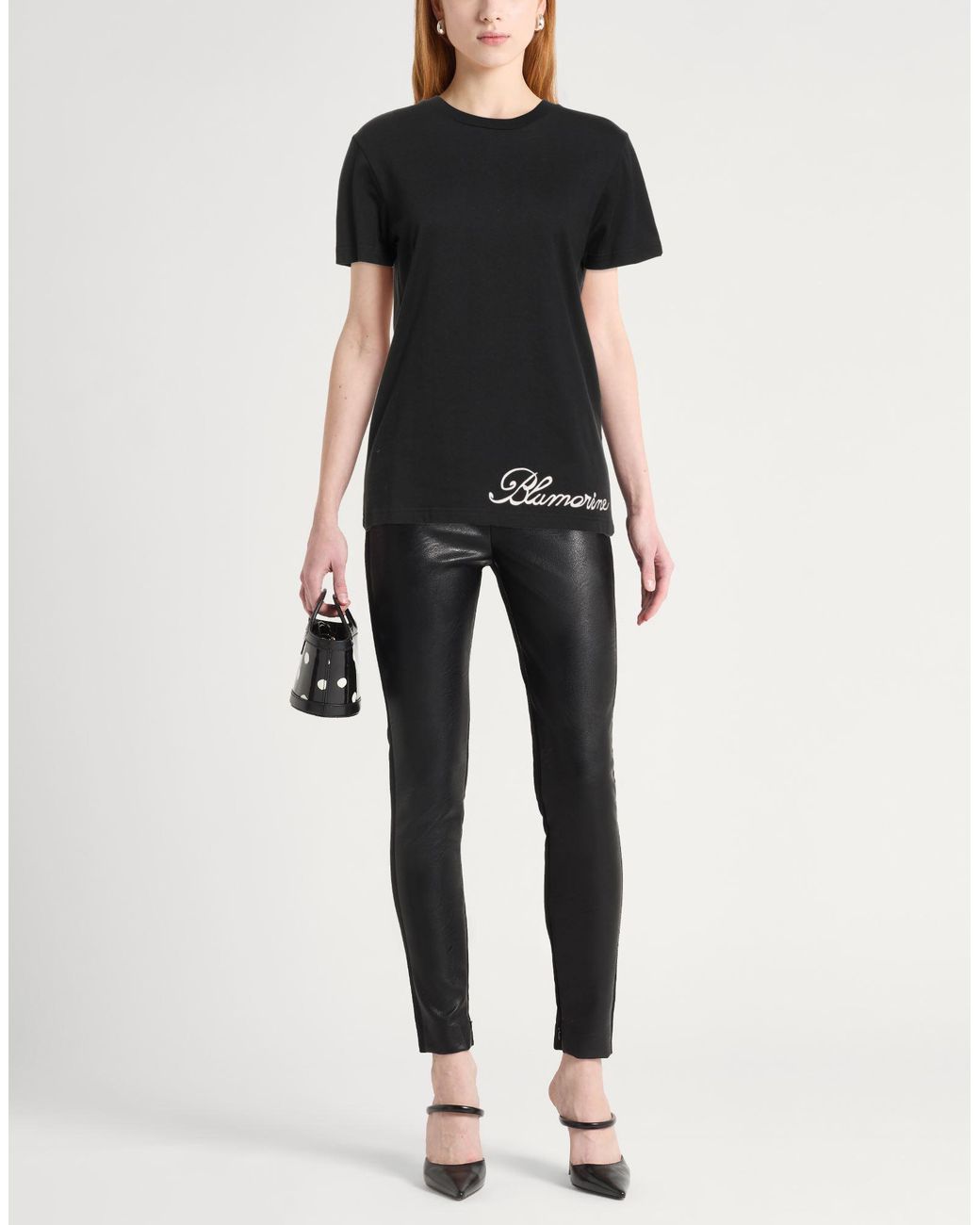 Blumarine Black Artistic Printed T-Shirt With Logo Detail