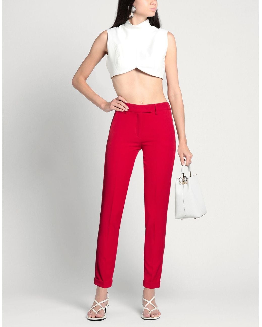 Nora Barth Red Pants Polyester, Elastane