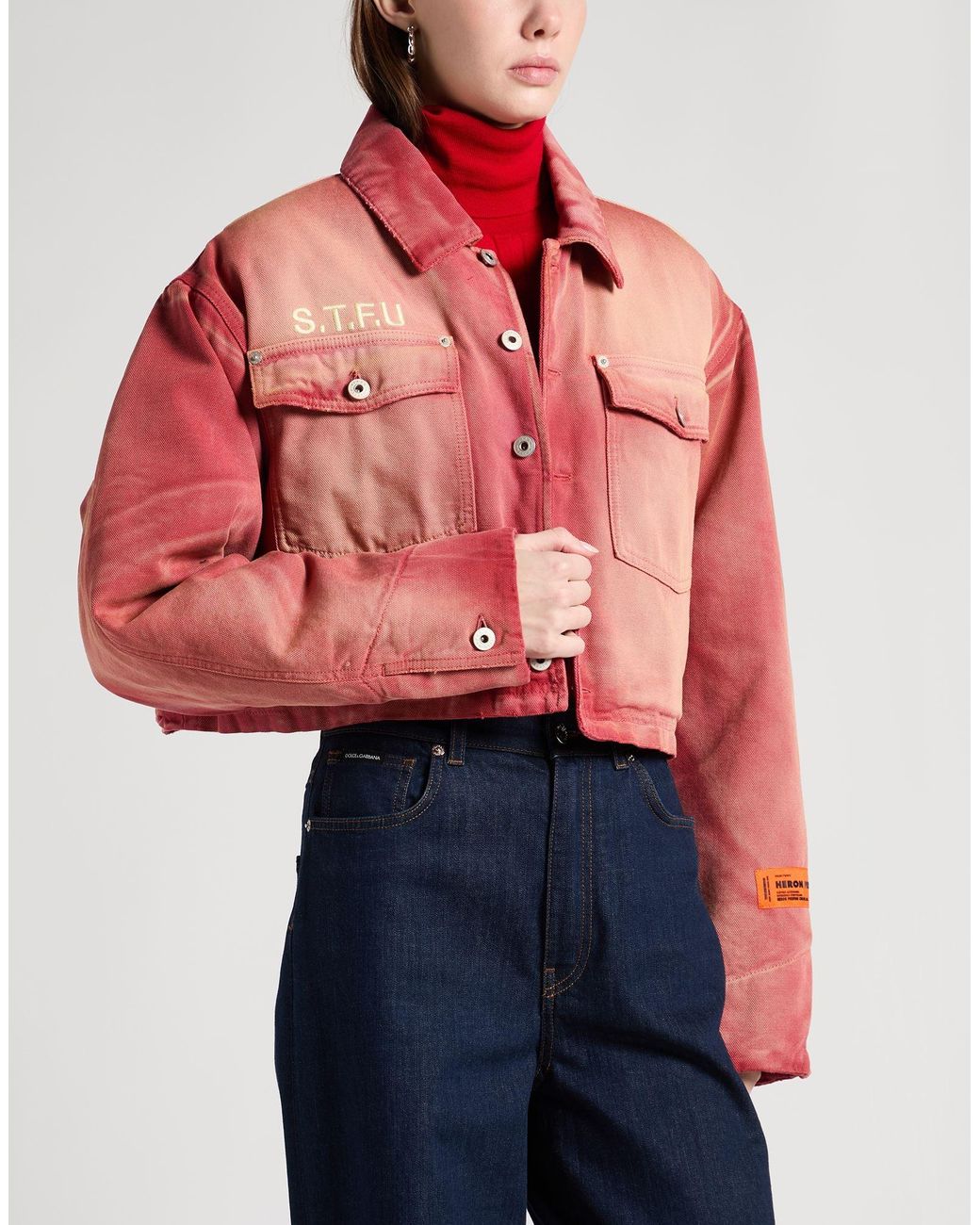 Heron Preston Red Jacket Cotton