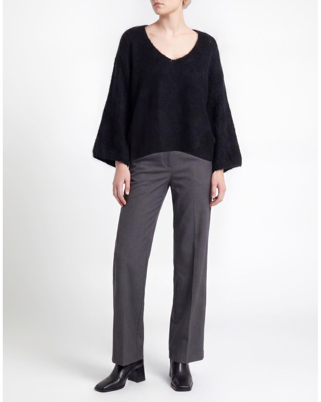Soallure Black Sweater Acrylic, Polyamide, Mohair Wool, Wool, Elastane
