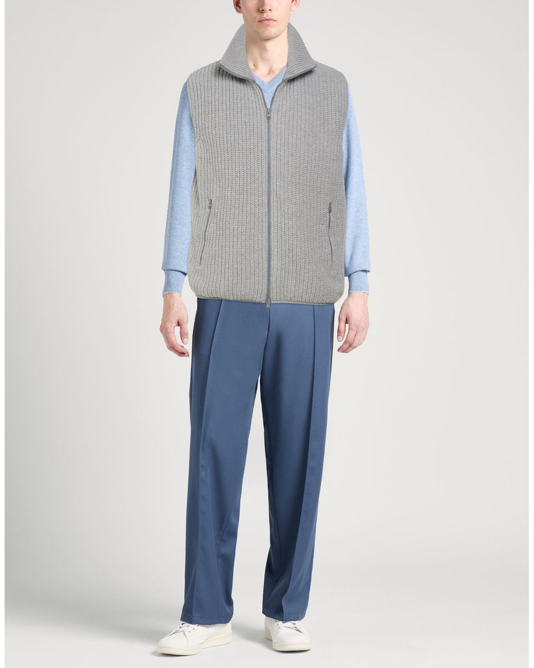 Herno Gray Light Vest Wool, Polyamide, Elastane for men