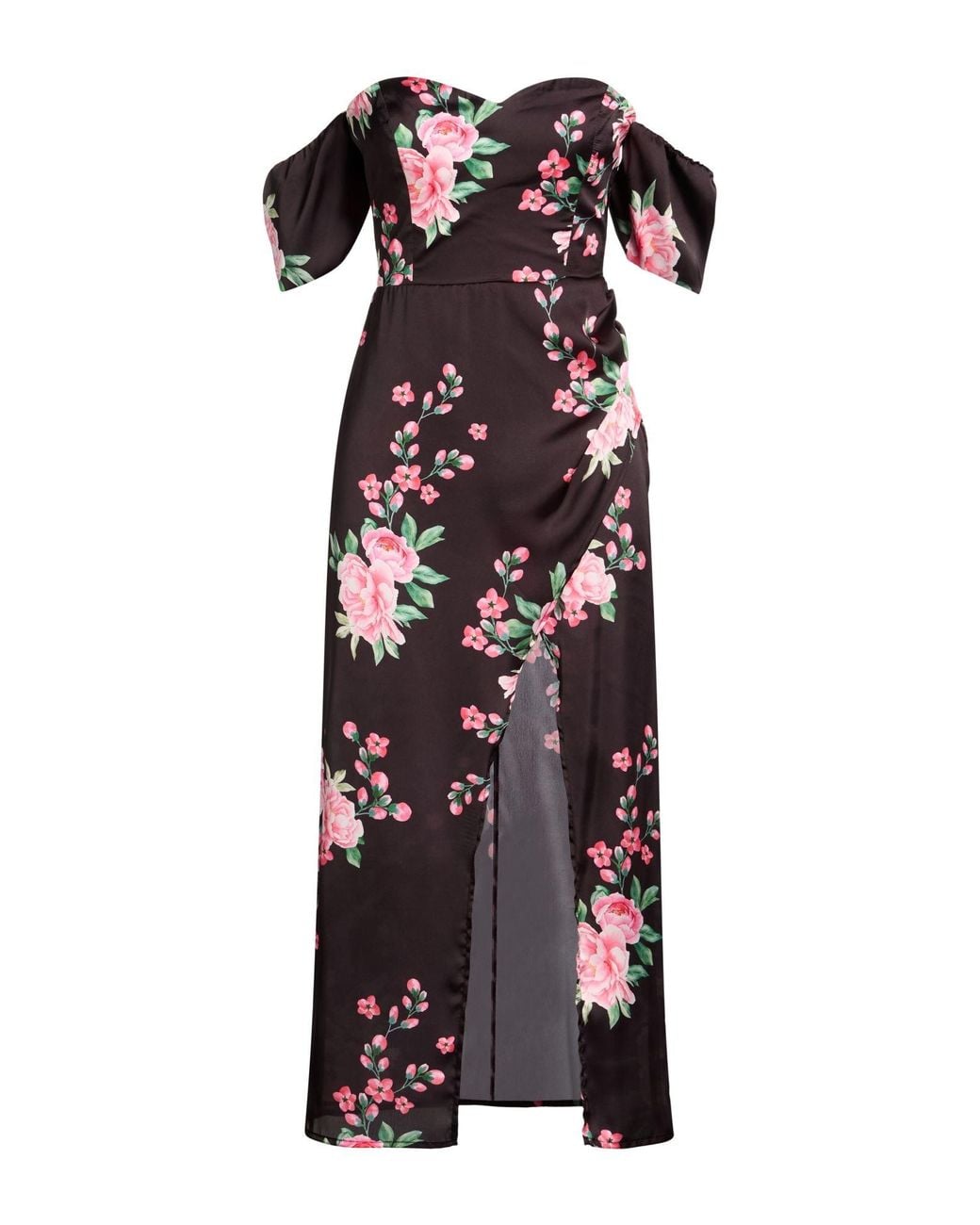 Mar De Margaritas Black Maxi Dress Polyester