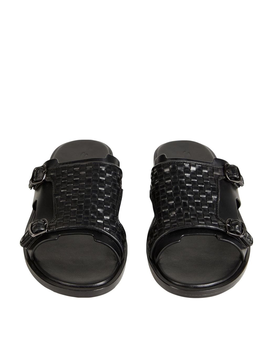 Santoni Black Sandals Leather for men