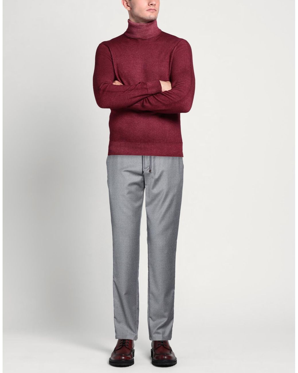 Cruna Gray Pants Virgin Wool, Elastane for men