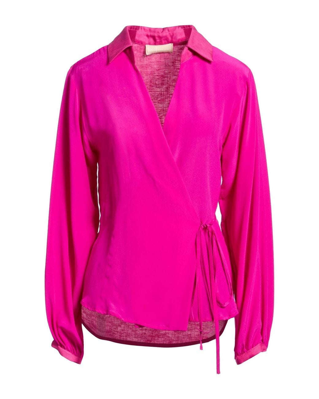 120% Lino Pink Fuchsia Top Silk, Linen, Cupro