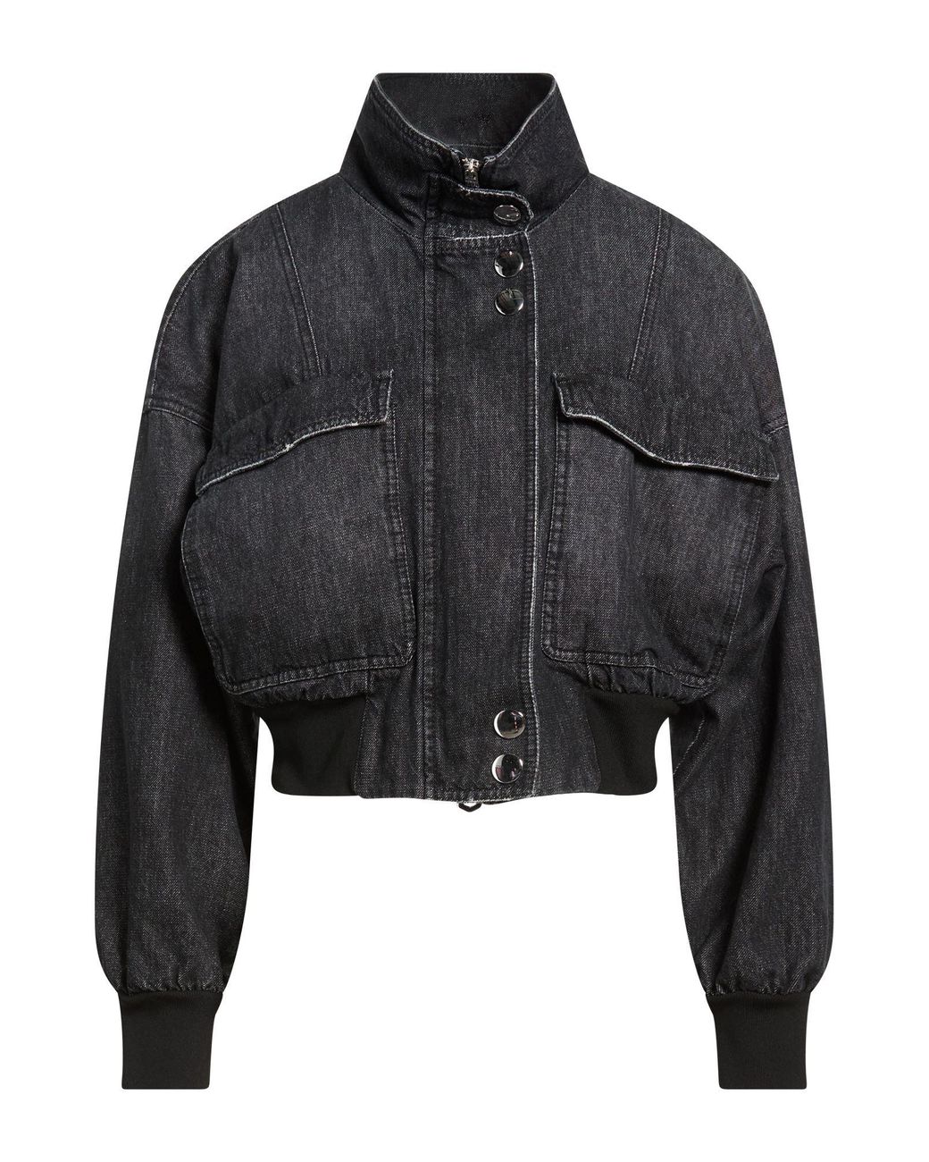 Marella Black Stella Maxwell X Denim Outerwear Cotton