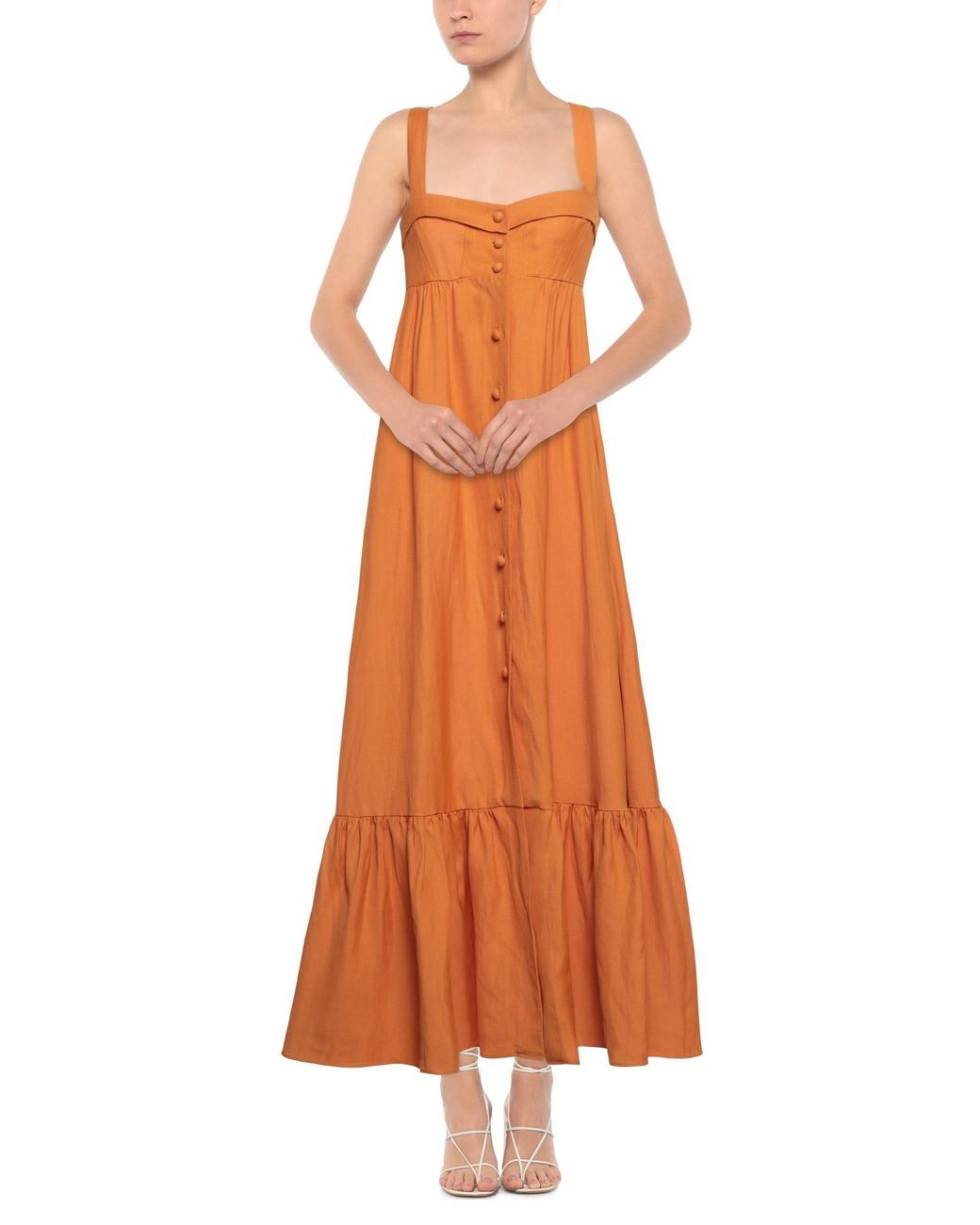 Sandro Langes Kleid in Orange | Lyst DE