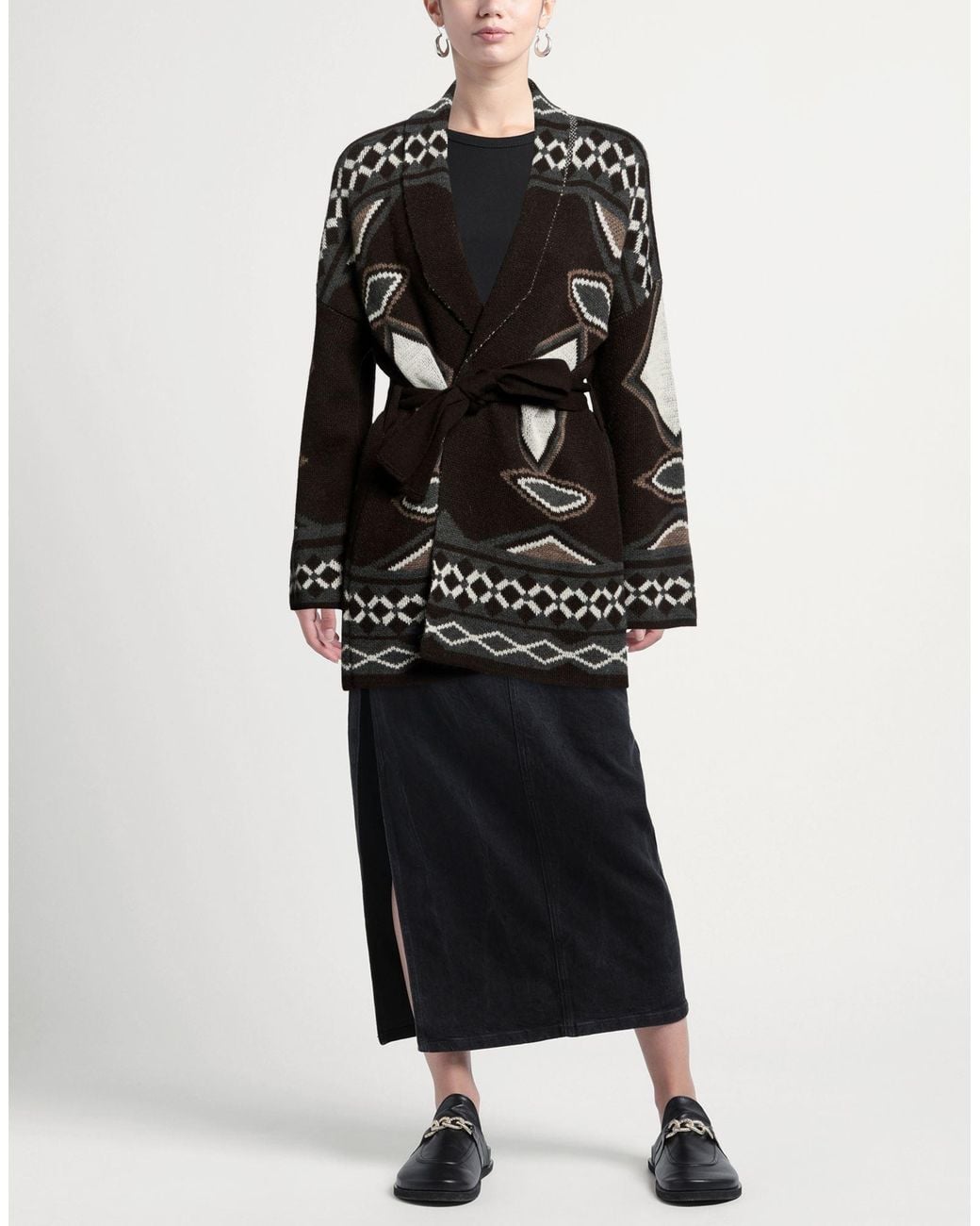 Motel Black Cardigan Acrylic, Wool, Viscose, Elastane