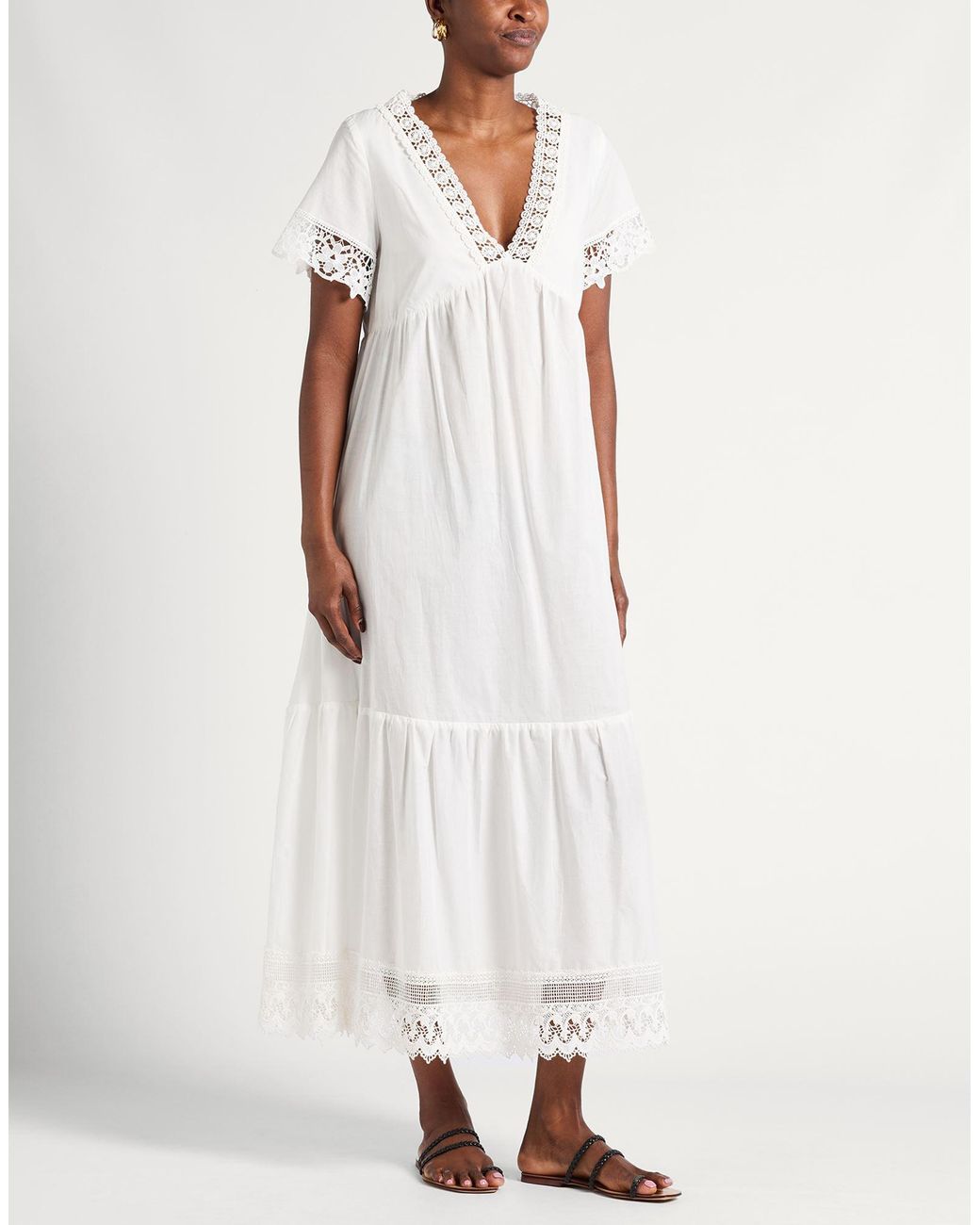 Blugirl Blumarine White Maxi Dress Cotton