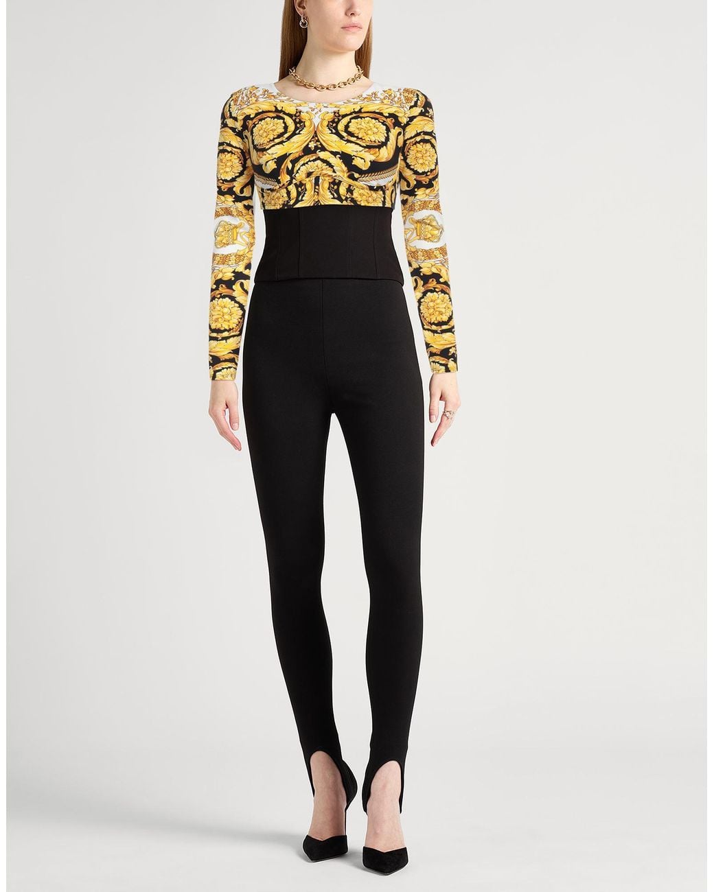 Versace Metallic Top Polyamide, Elastane
