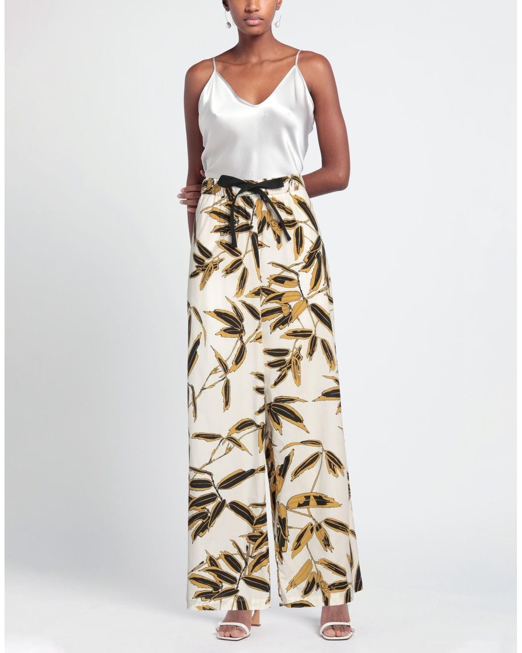 SOLOTRE Natural Ivory Pants Cotton