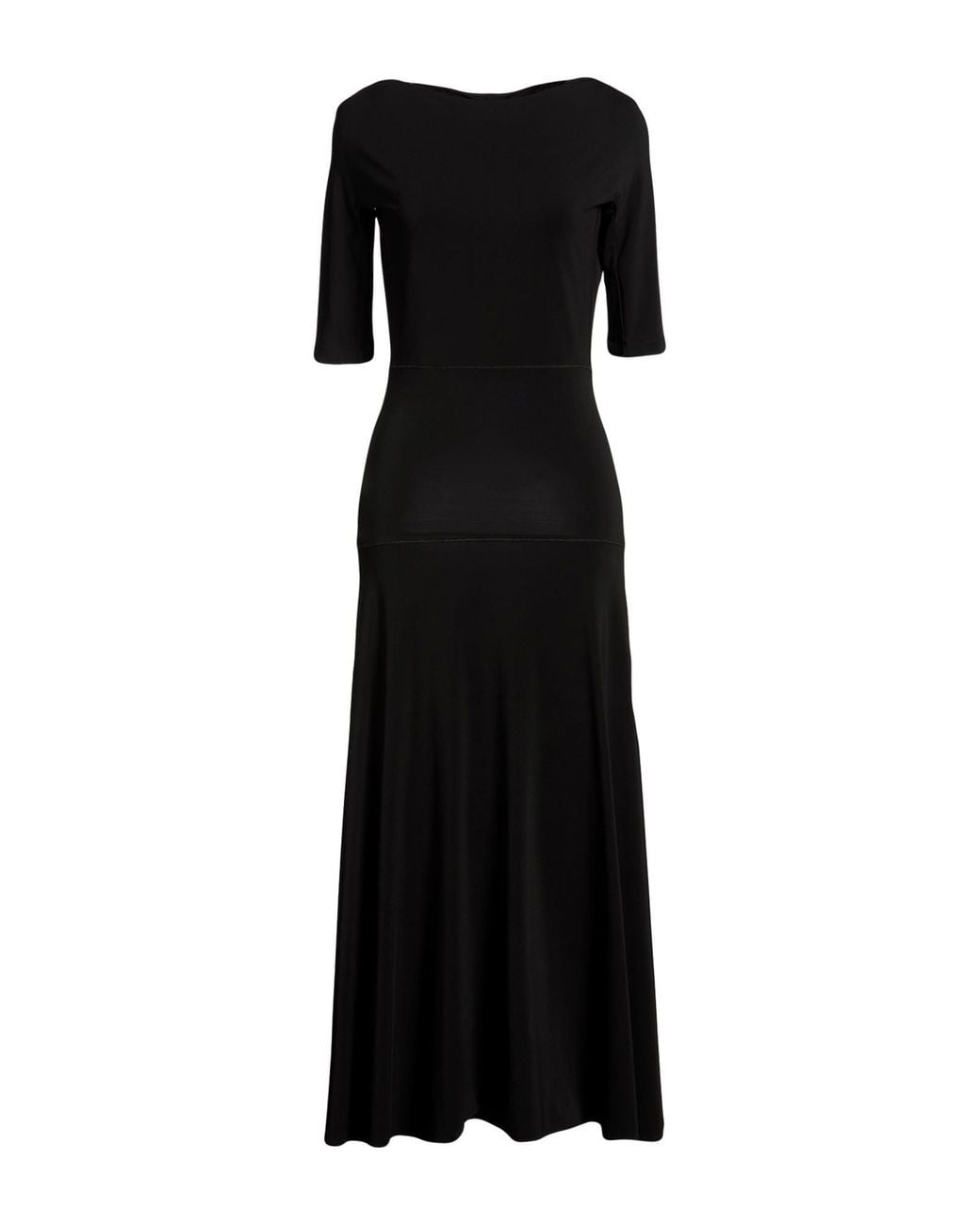 Aspesi Black Maxi Dress Viscose, Elastane