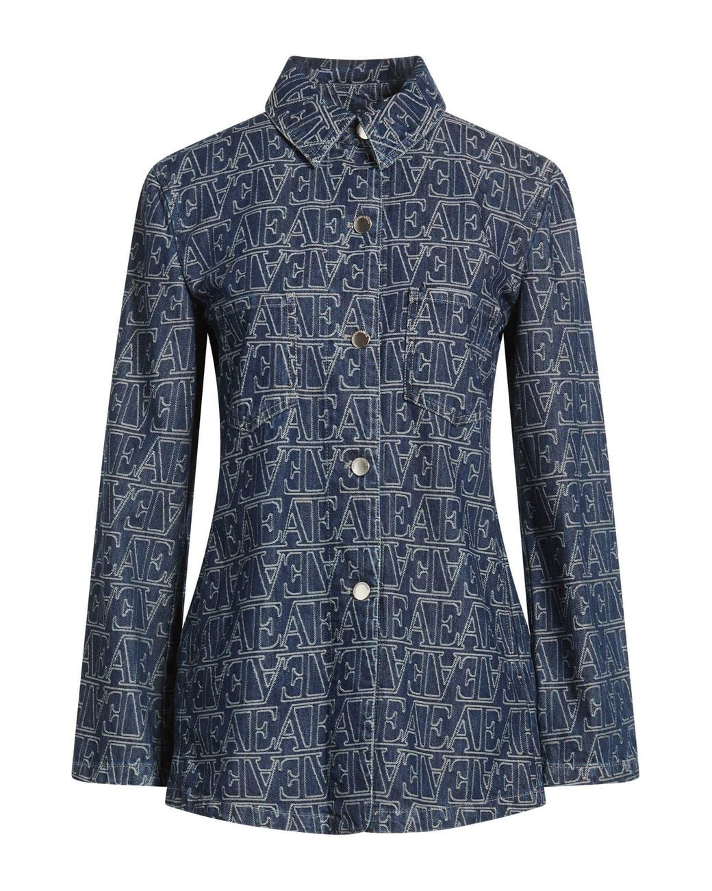 Emporio Armani Blue Denim Outerwear Cotton