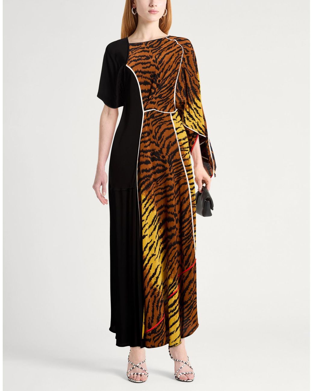 Victoria Beckham Brown Maxi Dress Silk