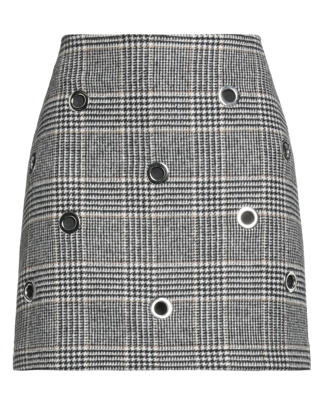 Shirtaporter Gray Mini Skirt Wool, Polyester, Polyamide