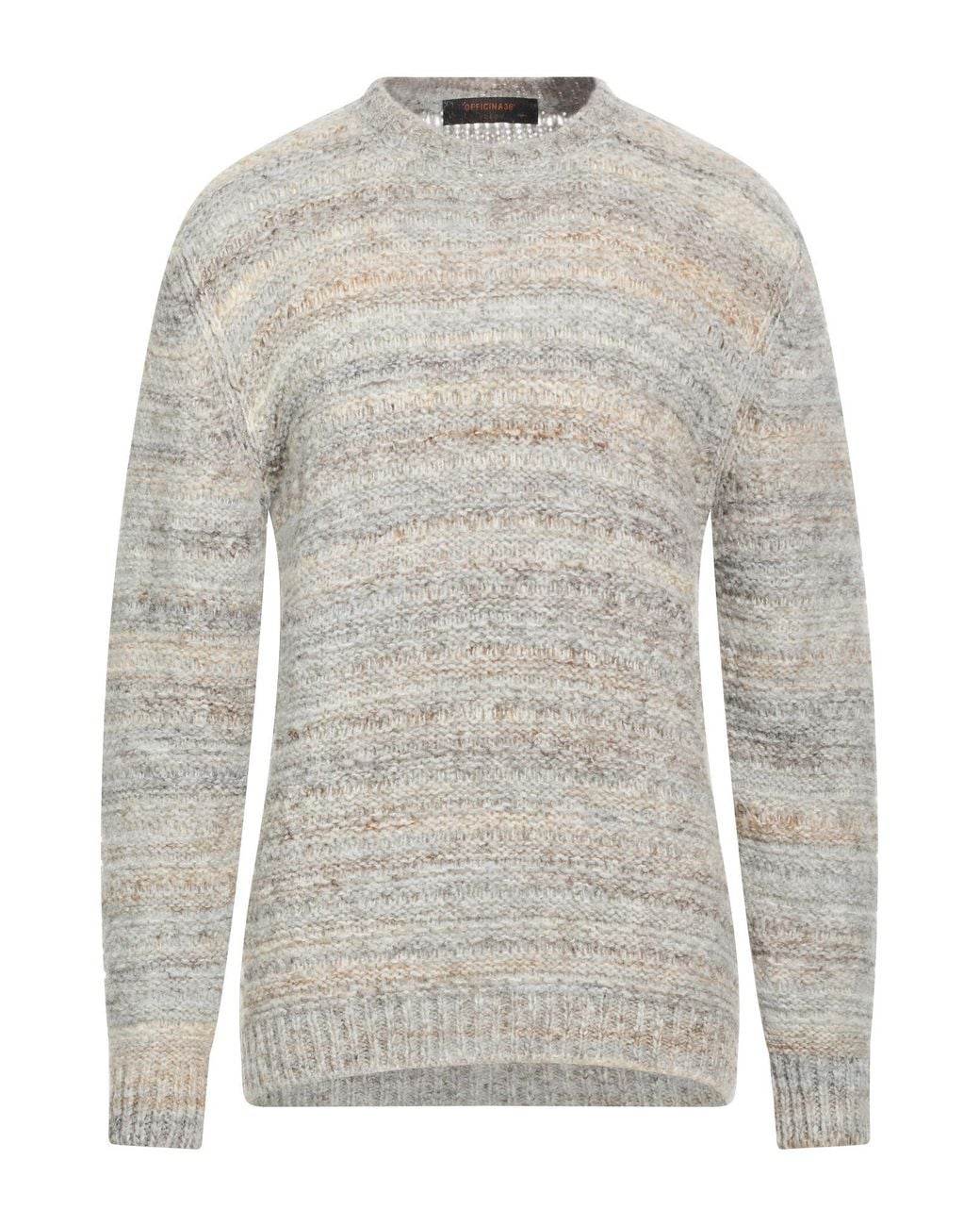 Officina 36 Gray Sweater Acrylic, Wool, Polyamide for men