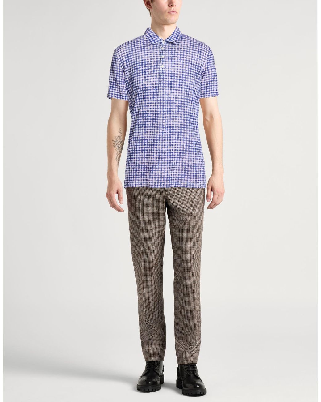 Polo 120% Lino de hombre de color Blue