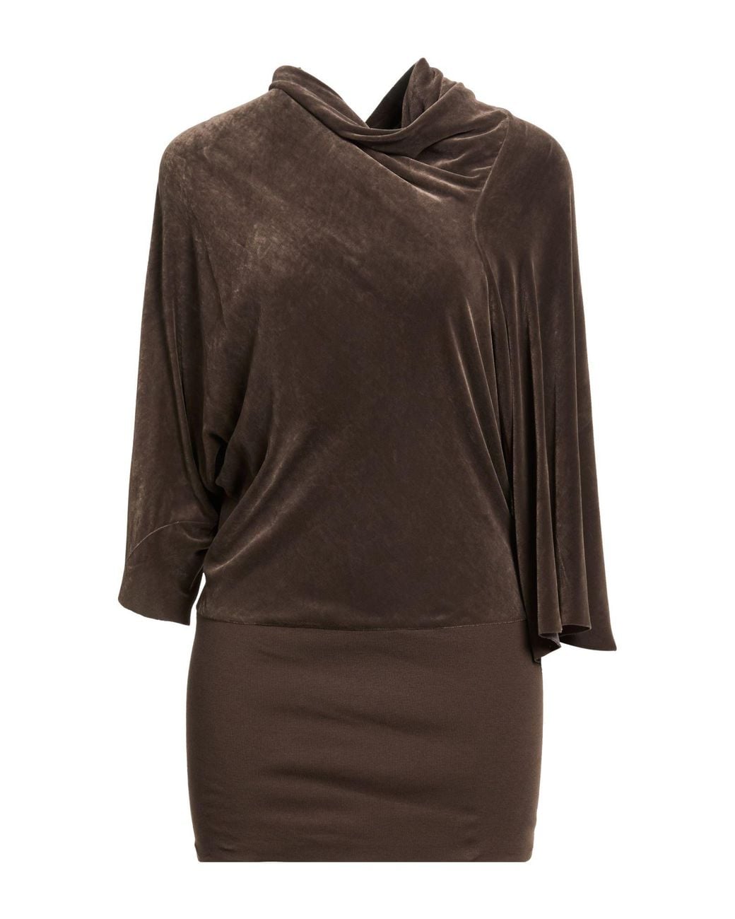 Rick Owens Brown Dark Top Viscose, Silk