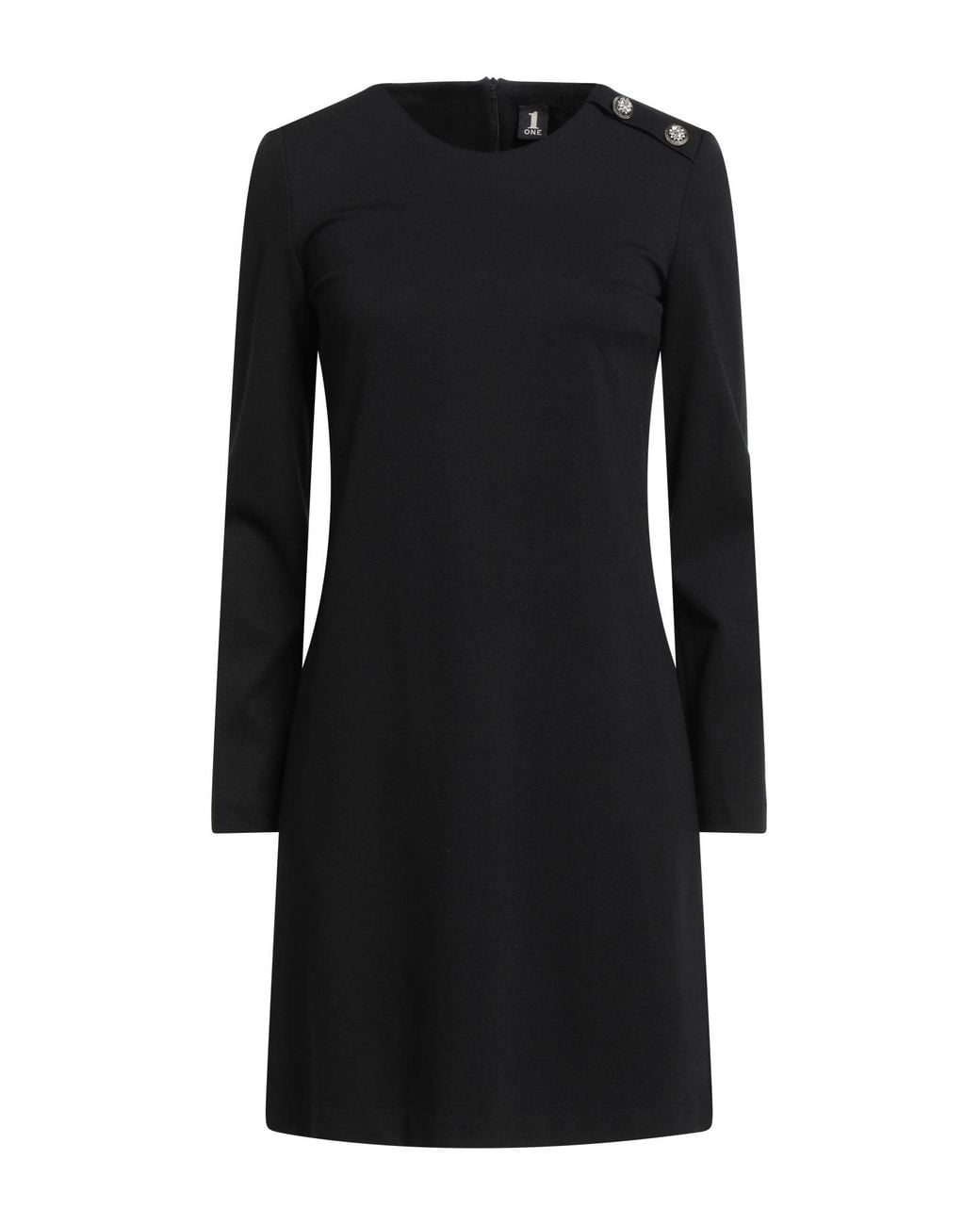 1 One Black Mini Dress Viscose, Polyamide, Elastane