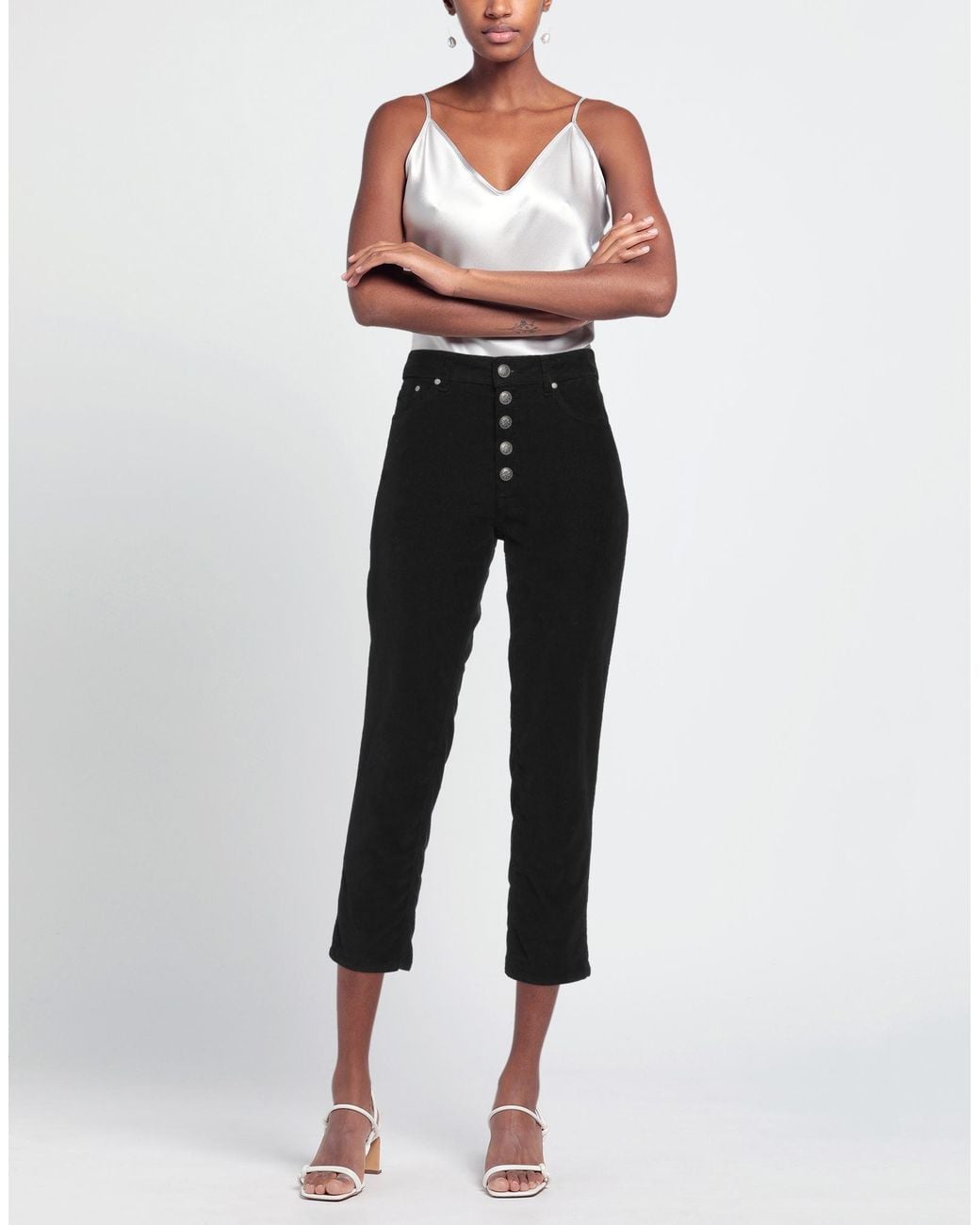 Dondup Black Pants Cotton, Lyocell, Elastane