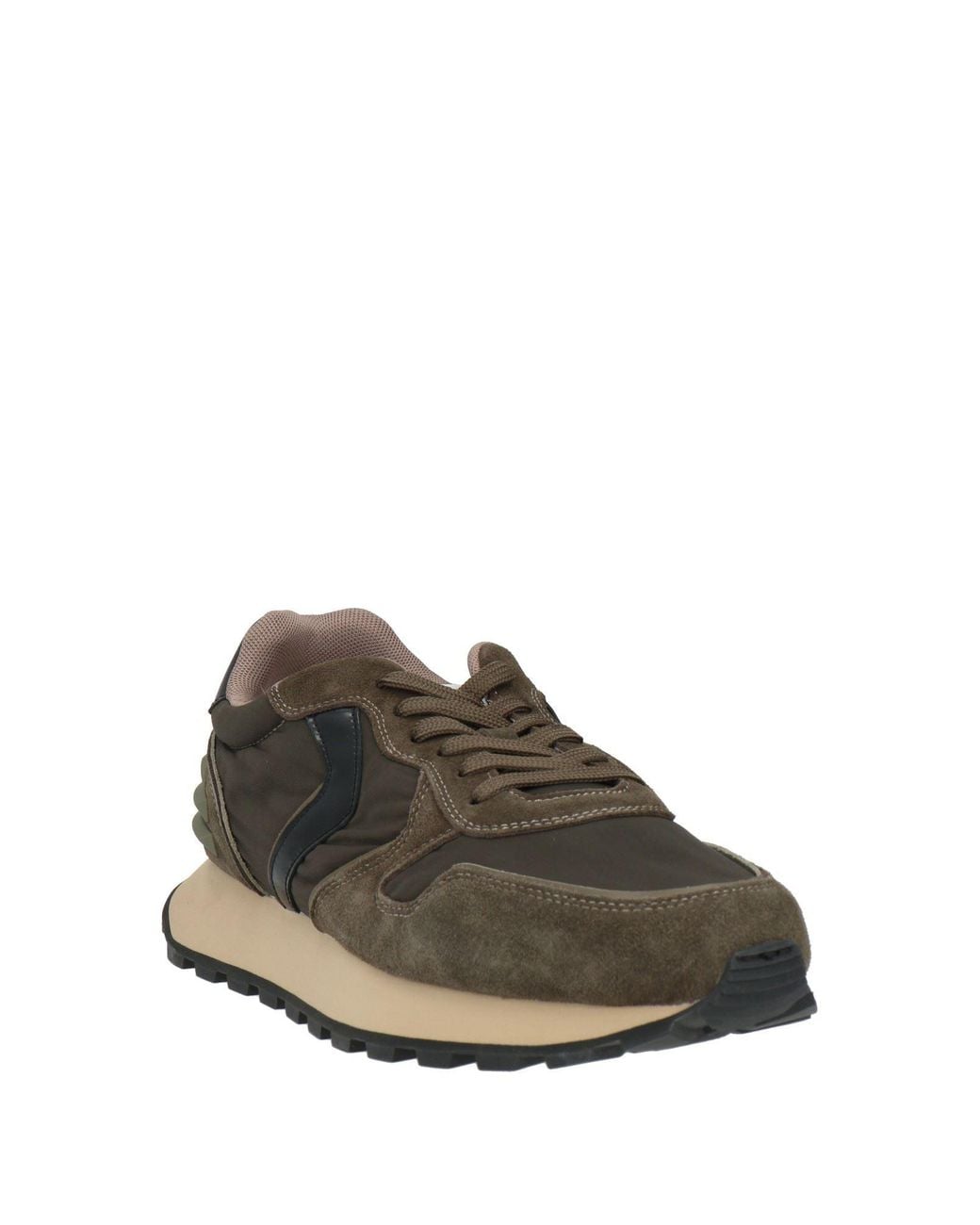Voile Blanche Brown Sneakers Leather, Textile Fibers for men