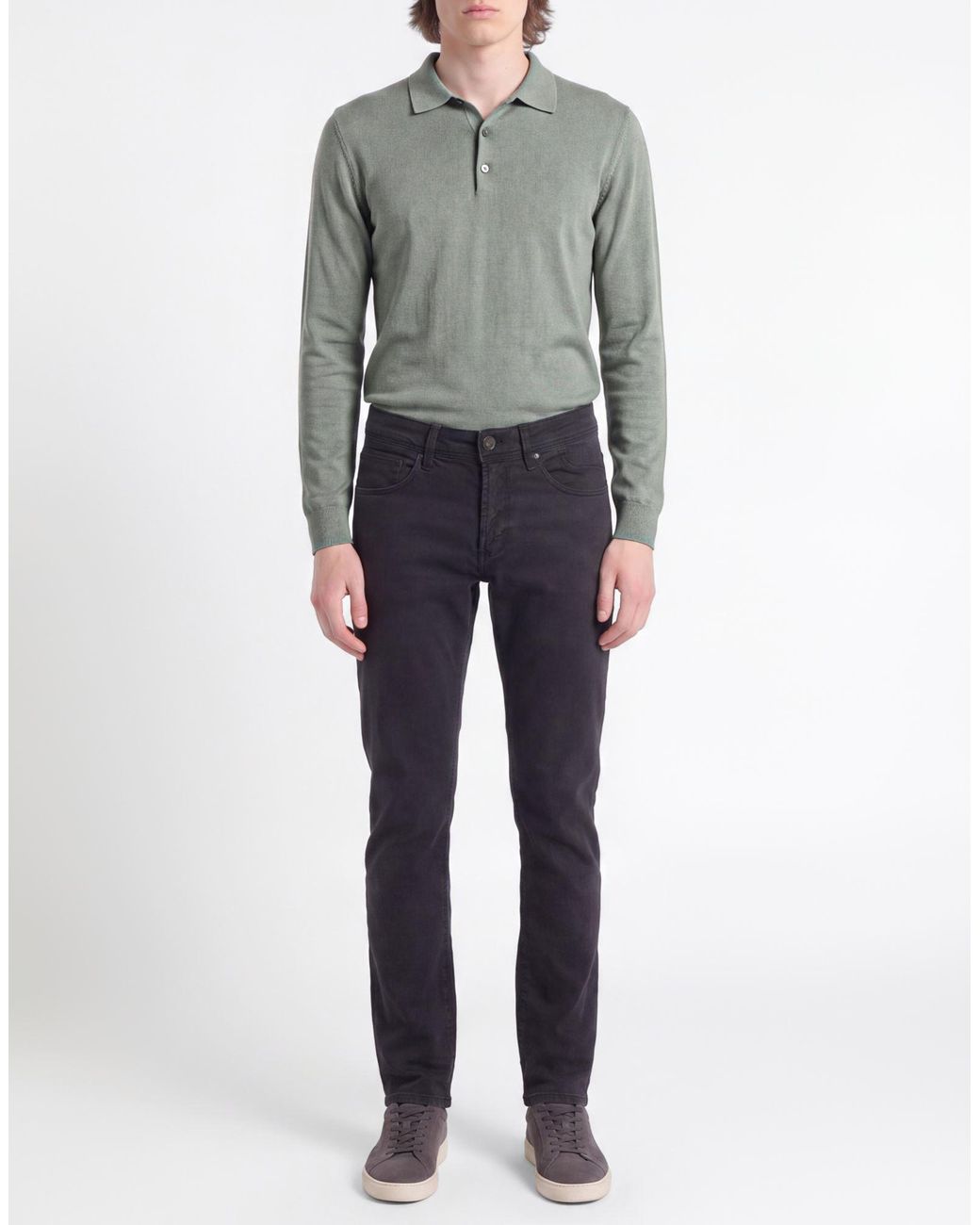 Jeckerson Blue Pants Cotton, Lyocell, Lycra for men