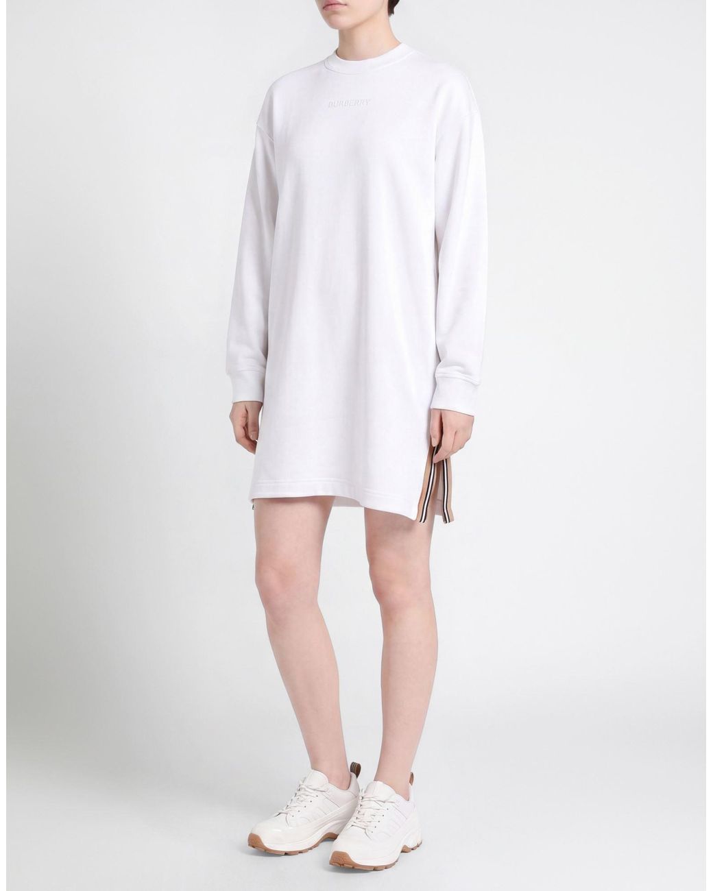 Burberry White Mini Dress Cotton