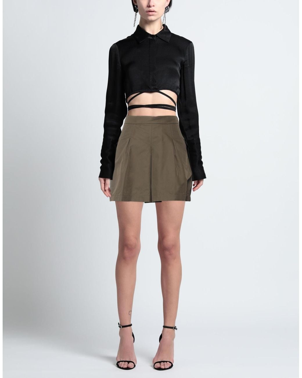 Semicouture Green Mini Skirt